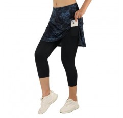 ANIVIVO 포켓이 있는 여성용 스커트 레깅스, 레깅스가 있는 골프 테니스 스커트 Capri Athletic Pickleball Clothes
