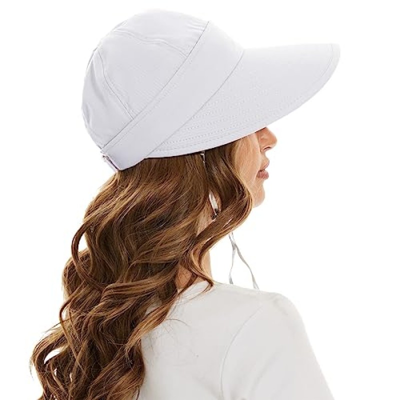 Century Star Womens Sun Hat 와이드 브림 자외선 차단 여름 바이저 2 in 1 Zip-Off 비치 모자 여성용 골프 모자 야외 모자