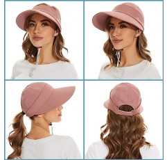 Century Star Womens Sun Hat 와이드 브림 자외선 차단 여름 바이저 2 in 1 Zip-Off 비치 모자 여성용 골프 모자 야외 모자