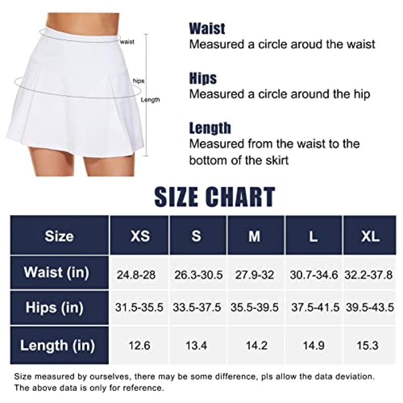 Beschte Womens Pleated 테니스 스커트 골프 스커트 여성용 포켓 반바지 미니 하이 웨이스트 여성용 운동 스커트