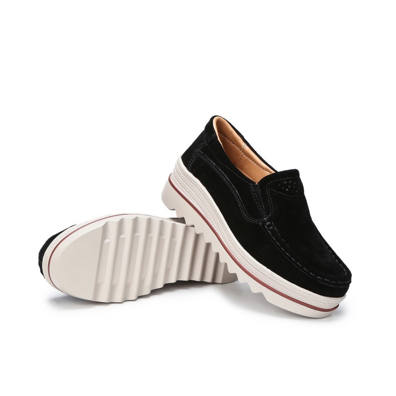 Ruiatoo Womens Slip on Loafers 편안한 두꺼운 소프트 플랫폼 스니커즈 아치 지원 캐주얼 플랫폼 신발