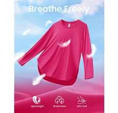 G4Free 여성용 UPF 50+ UV 셔츠 긴 소매 운동용 셔츠 야외 체육관 하이킹 탑 빠른 건조 경량