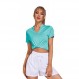 COOrun Womens Workout Tops 반소매 V 넥 모이스처 위킹 셔츠 요가 탑 골프 운동 러닝 캐주얼 티셔츠 __