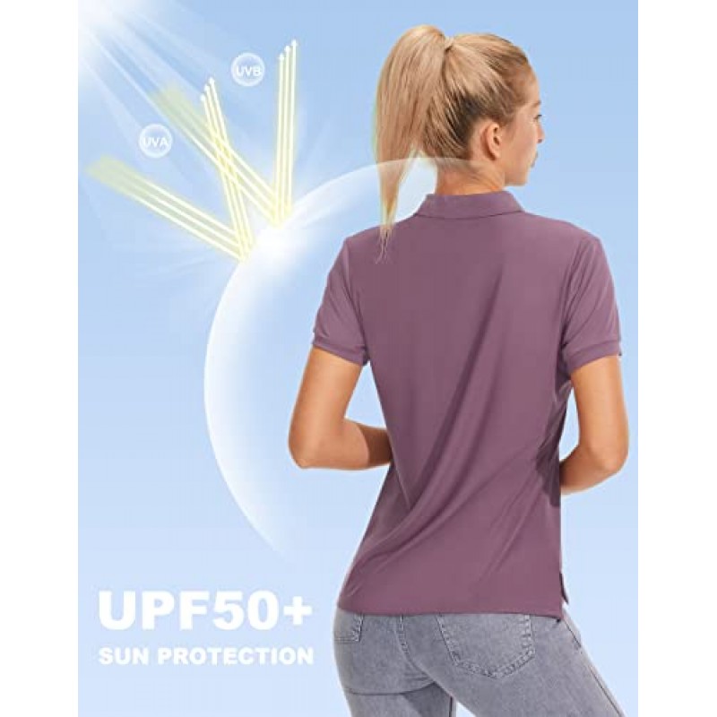 PERSIT 여성용 골프 폴로 셔츠 UPF 50+ 테니스 운동 티셔츠 캐주얼 작업 탑 빠른 건조 소프트 냉각 셔츠