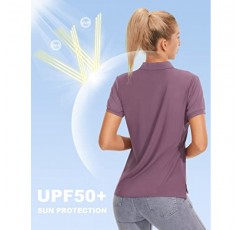 PERSIT 여성용 골프 폴로 셔츠 UPF 50+ 테니스 운동 티셔츠 캐주얼 작업 탑 빠른 건조 소프트 냉각 셔츠