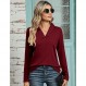 ZHENWEI Womens 반소매 폴로 셔츠 비즈니스 캐주얼 V 넥 칼라 탑 Dressy Work 튜닉 블라우스 포켓 포함