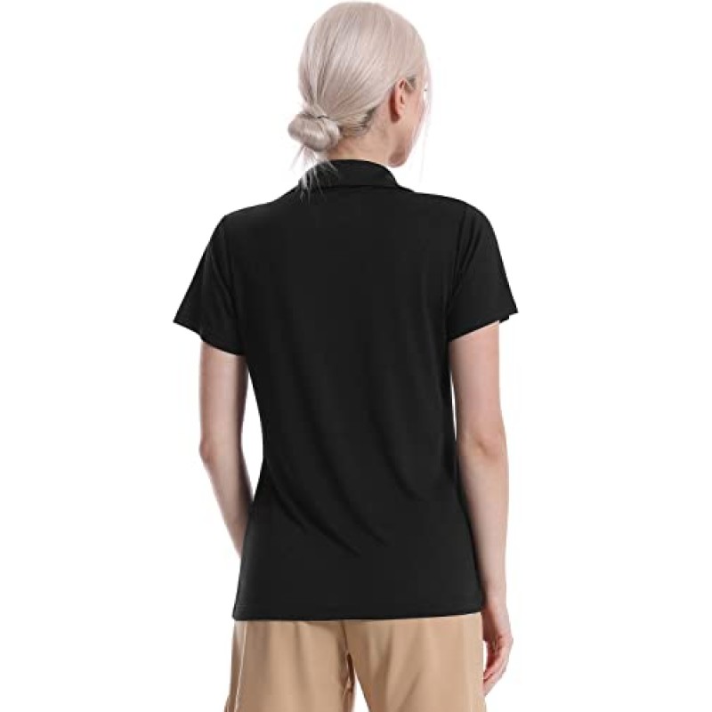 Femdouce 여성용 폴로 셔츠 여성용 드라이 피트 골프 셔츠 반소매 모이스처 위킹 폴로 셔츠 V 넥 칼라 1-3 팩