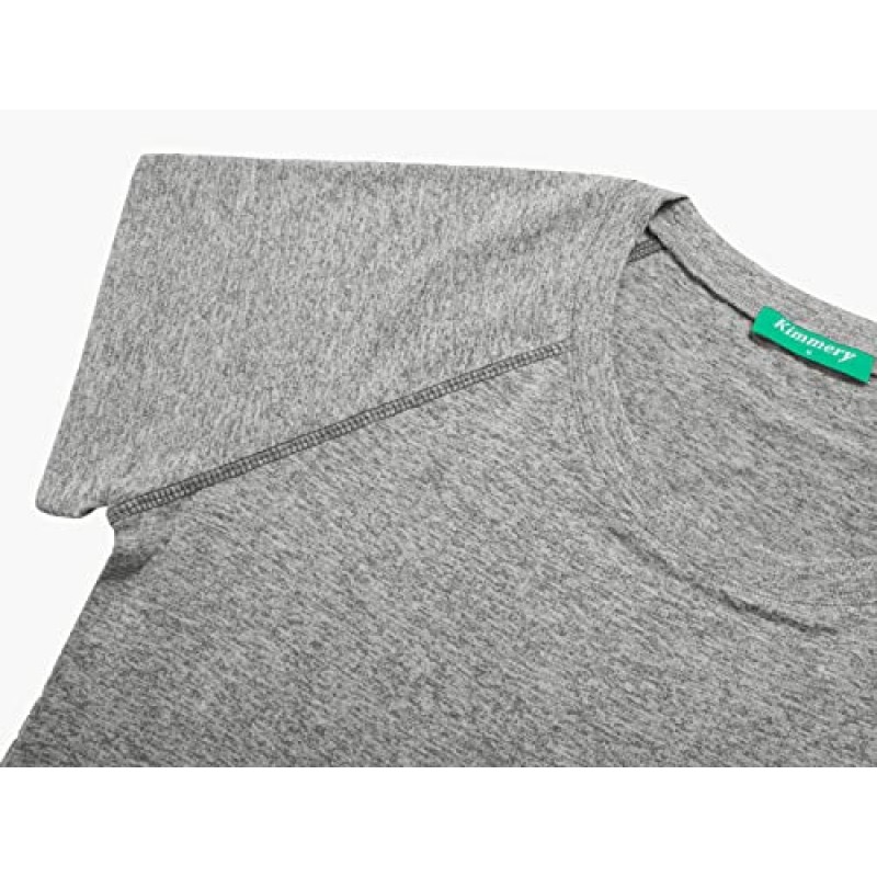 Kimmery 여성 라글란 슬리브 라운드 넥 불규칙한 밑단 요가 운동 셔츠 사이즈 M-3XL