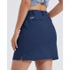 Willit 여성용 Skorts 골프 캐주얼 Skort 스커트 UPF 50+ 퀵 드라이 지퍼 포켓 야외 하이킹