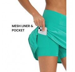 TURBOFIT Pleated 테니스 스커트 여성용 하이 웨이스트 운동 골프 Skorts 스커트 포켓 반바지 달리기 운동용