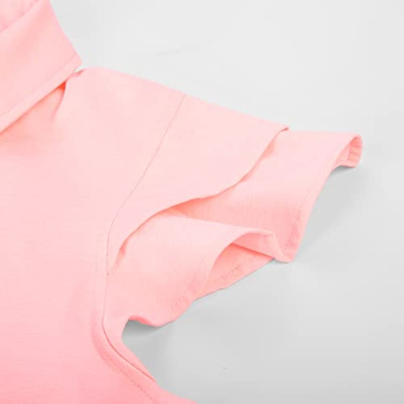 JACK SMITH 여성용 골프 폴로 셔츠 러플 민소매 수분 흡수 테니스 셔츠 경량 운동상의