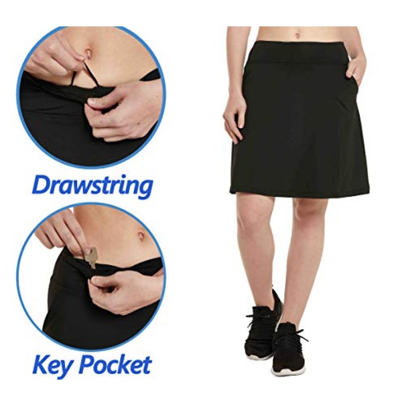 HonourSex 여성 Skorts 무릎 길이 스커트 인과 Skorts 스커트 포켓 골프 스커트 플러스 사이즈 Skorts