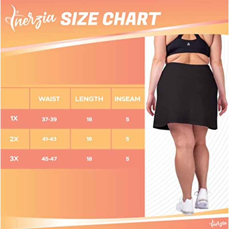 Inerzia 2 Pack Skorts 여성용 플러스 사이즈 스커트 여성용 하이 웨이스트 액티브 Skort 골프 및 테니스 스커트