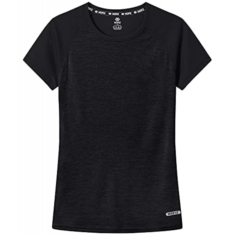 MoFiz 여성용 반팔 UPF 50+ 자외선 차단 스포츠 티셔츠 Quick Dry Running Workout Athletic Tee Top