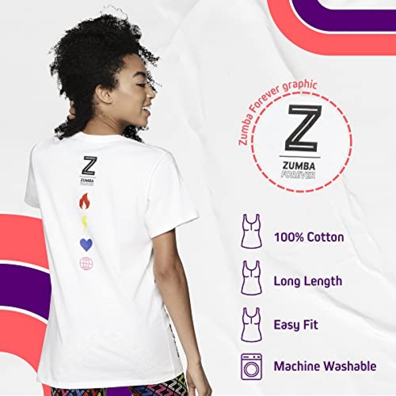 ZUMBA 100% 면 셔츠, 남녀공용 재미있고 편안한 액티브 탑