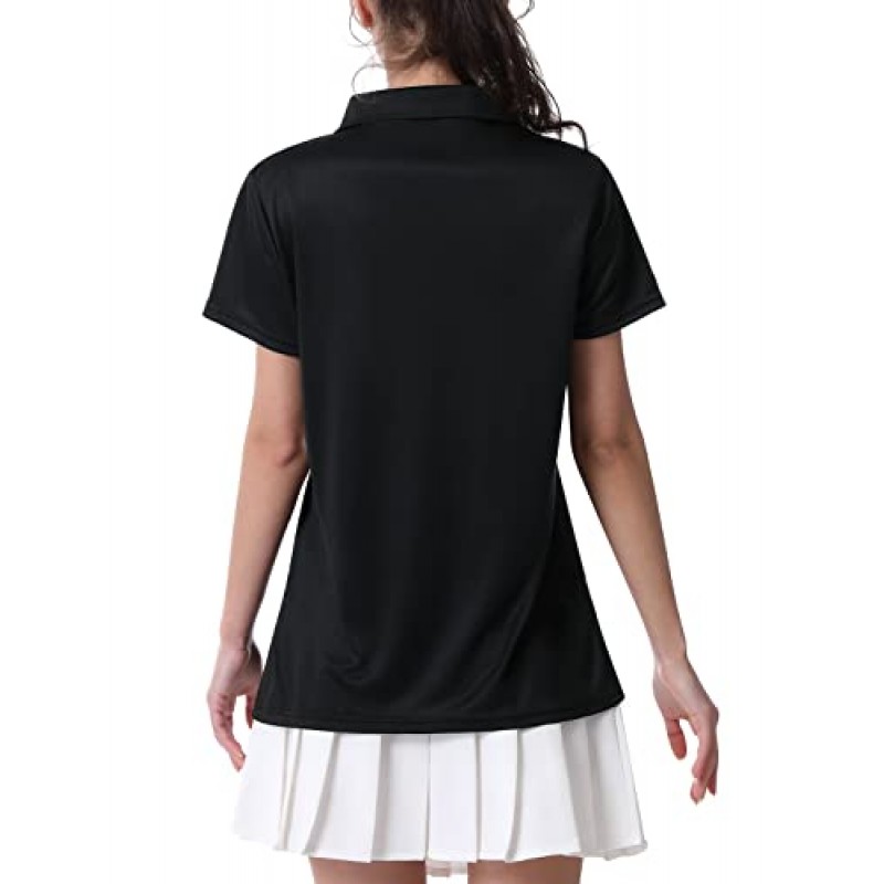 3팩 여성용 반소매 스포츠 폴로 셔츠 속건성 수분 흡수 액티브웨어 폴로 작업용 탑