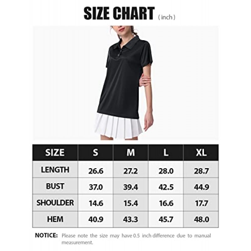 3팩 여성용 반소매 스포츠 폴로 셔츠 속건성 수분 흡수 액티브웨어 폴로 작업용 탑