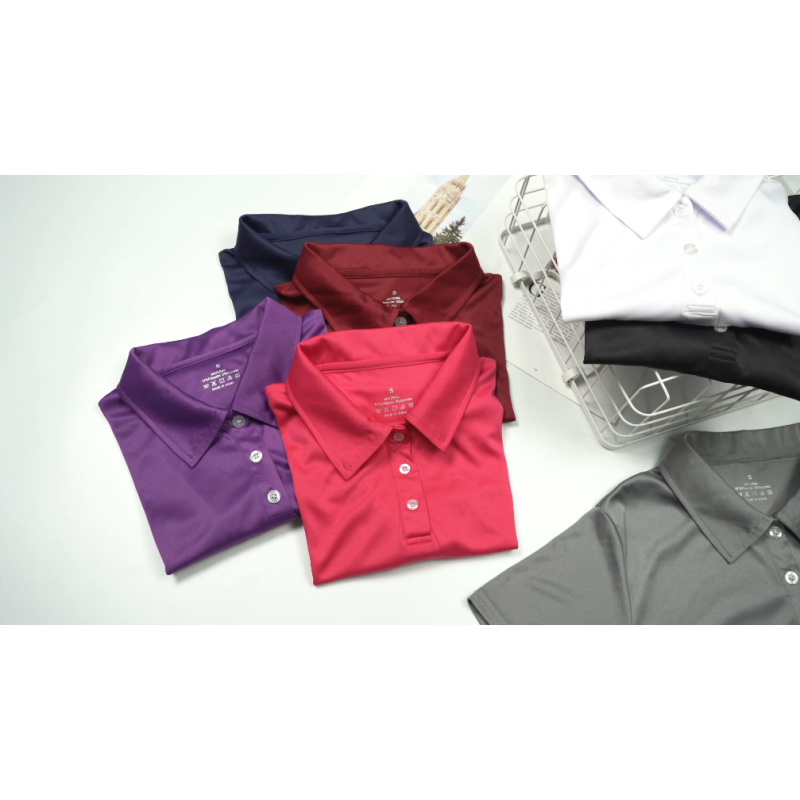 3팩 여성용 반소매 스포츠 폴로 셔츠 속건성 수분 흡수 액티브웨어 폴로 작업용 탑