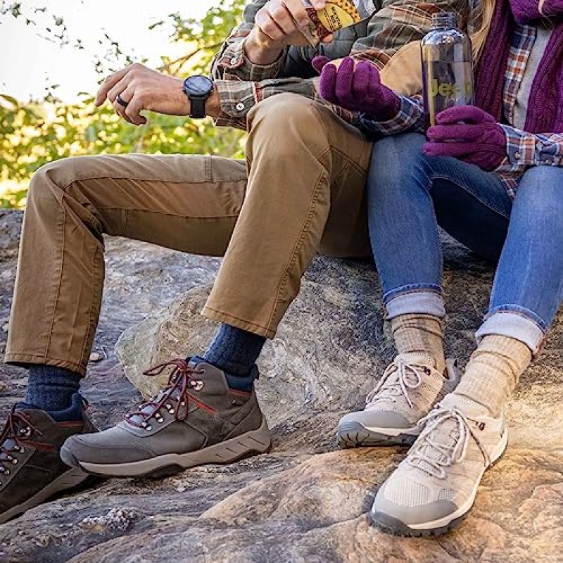 Jeep 여성용 울 블렌드 트레일 크루 양말-2켤레 팩-통기성 쿠션감이 뛰어난 컴포트