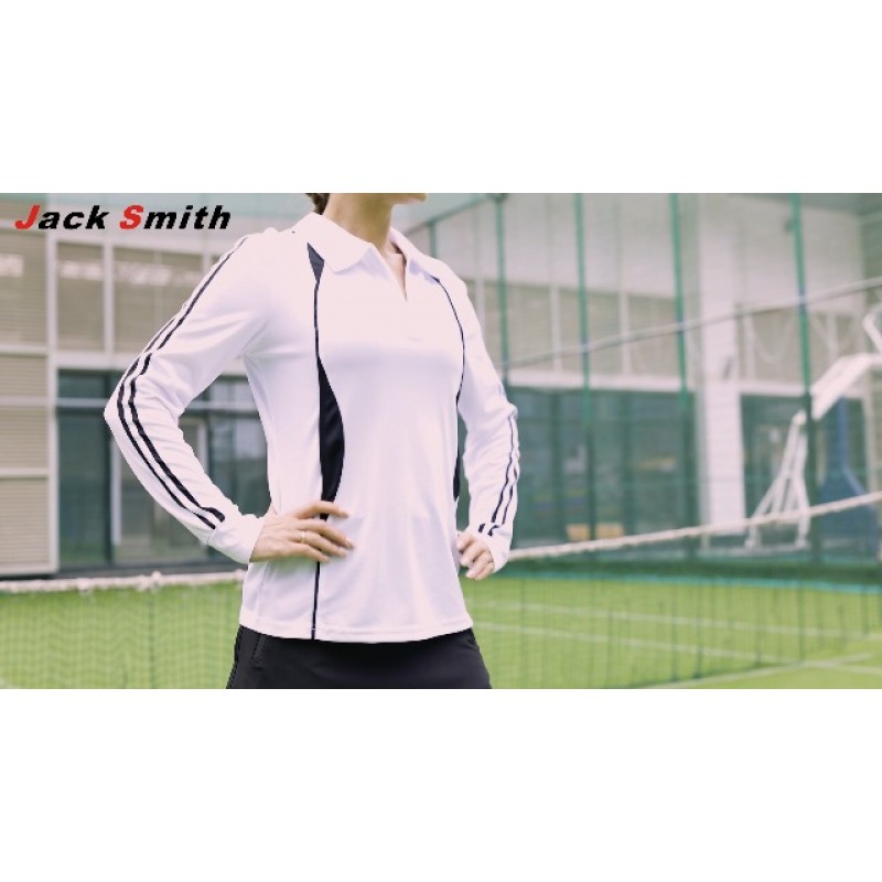JACK SMITH 여성 긴 소매 수분 흡수 스포츠 골프 폴로 셔츠 상의
