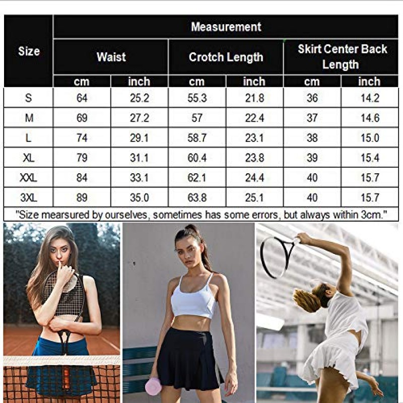 COOrun 여성 테니스 스커트 포켓이 있는 내부 Skorts 하이 웨이스트 골프 Skorts Activewear 러닝 캐주얼 운동 스포츠 스커트