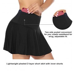 COOrun 여성 테니스 스커트 포켓이 있는 내부 Skorts 하이 웨이스트 골프 Skorts Activewear 러닝 캐주얼 운동 스포츠 스커트