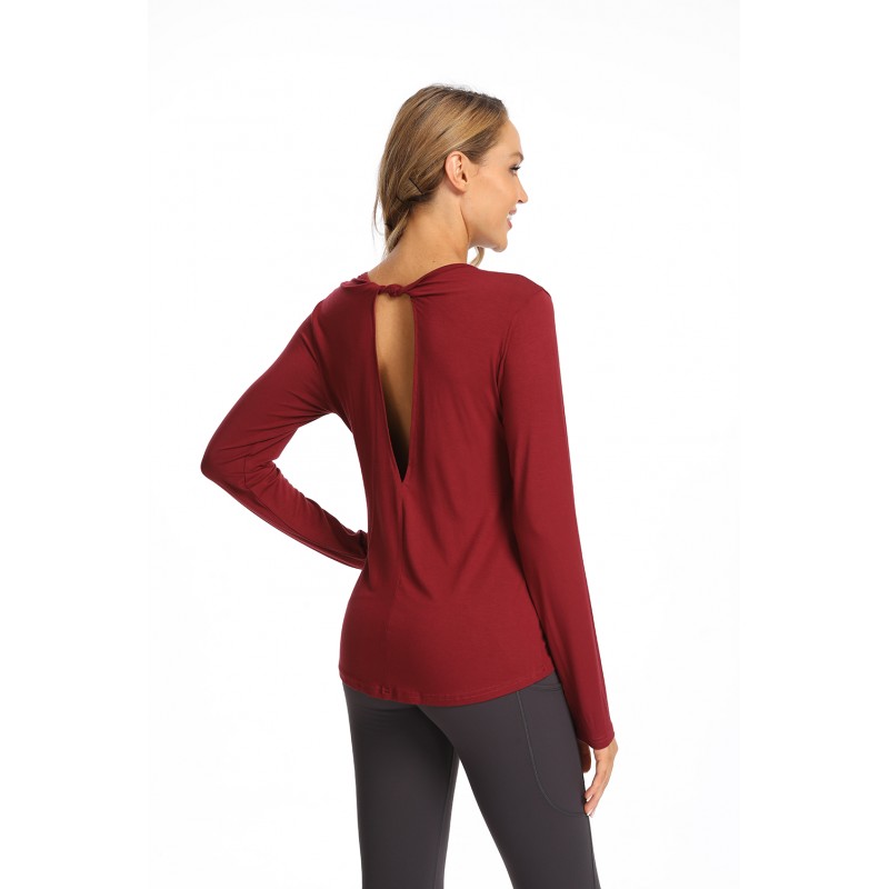 Bestisun 운동 긴 소매 셔츠 등이없는 탑 운동복 여성용 운동복