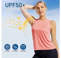 MIER 여성용 민소매 운동 셔츠 UPF 50 Sun Protection 러닝 체육관 탱크 탑 드라이 피트 운동 테니스 근육 티