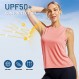 MIER 여성용 민소매 운동 셔츠 UPF 50 Sun Protection 러닝 체육관 탱크 탑 드라이 피트 운동 테니스 근육 티
