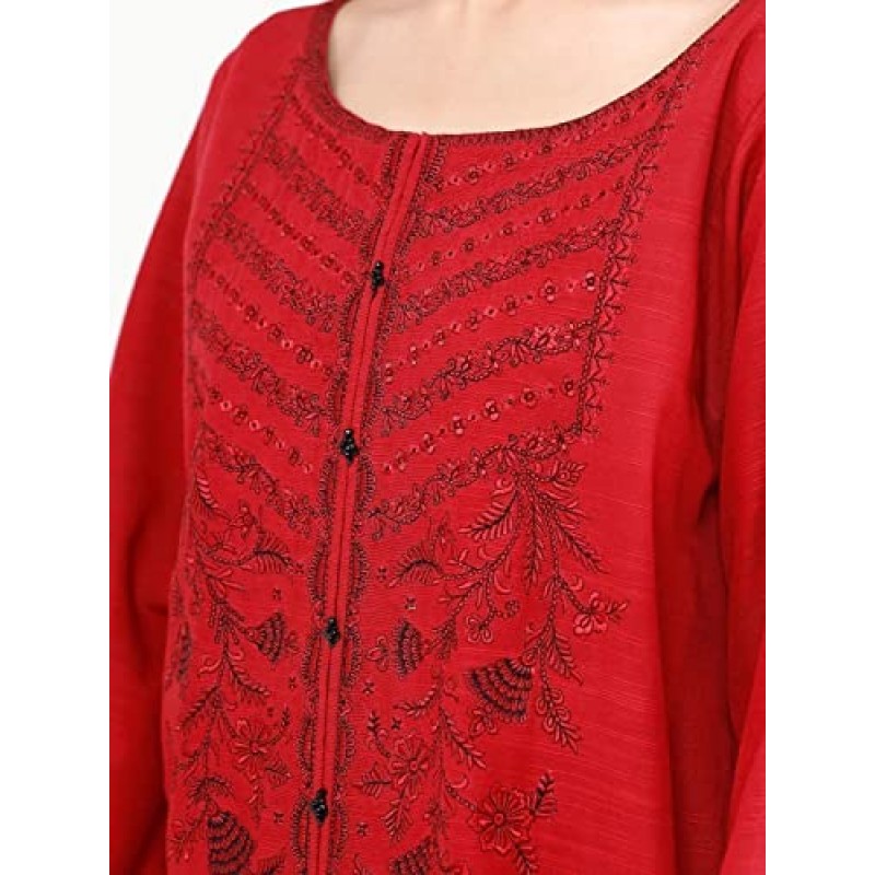 edenrobe 여성용 레디 투 웨어 스티치 자수 Kameez – 여성용 파키스탄 인도 드레스 – 여성용 1 PCS