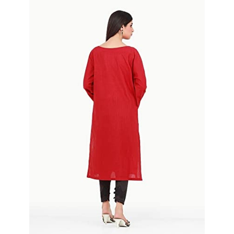 edenrobe 여성용 레디 투 웨어 스티치 자수 Kameez – 여성용 파키스탄 인도 드레스 – 여성용 1 PCS