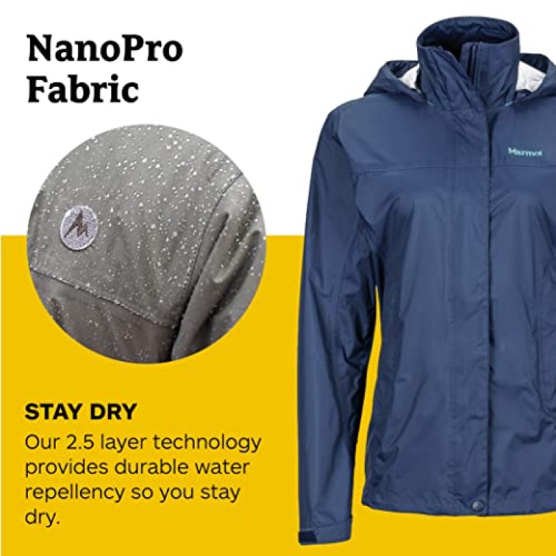 MARMOT 여성용 Precip 경량 방수 레인 재킷
