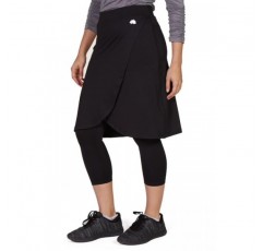 Snoga Athletics - 인조 랩 Snoga 22.5인치 여성용 수수한 미디 스커트와 운동 및 수영용 카프리 레깅스, 블랙