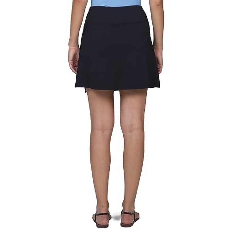 IBKUL 애슬레저웨어 자외선 차단 UPF 50+ Icefil Cooling Tech Faux-Wrap 17 ¼” Skort with Back Pockets 26000