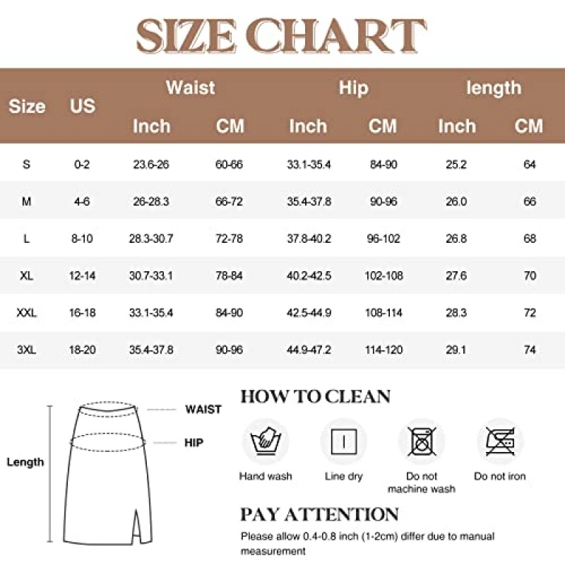 Popilush Shaper 인조 가죽 스커트, Shapewear 내장 하이 웨이스트 블랙 Bodycon 스플릿 펜슬 미디 스커트, 여성용