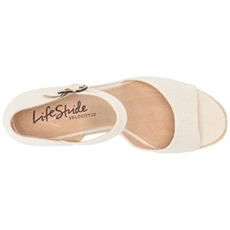 LifeStride 여성용 Go for It 에스파드리유 웨지 샌들