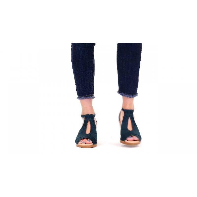Journee Collection 여성용 컴포트 솔 앵클 스트랩 웨지