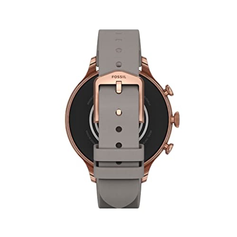 Fossil 남녀공용 6세대 42mm 스테인리스 스틸 및 가죽 터치스크린 스마트 워치, 색상: 로즈 골드, 토프(모델: FTW6079V)
