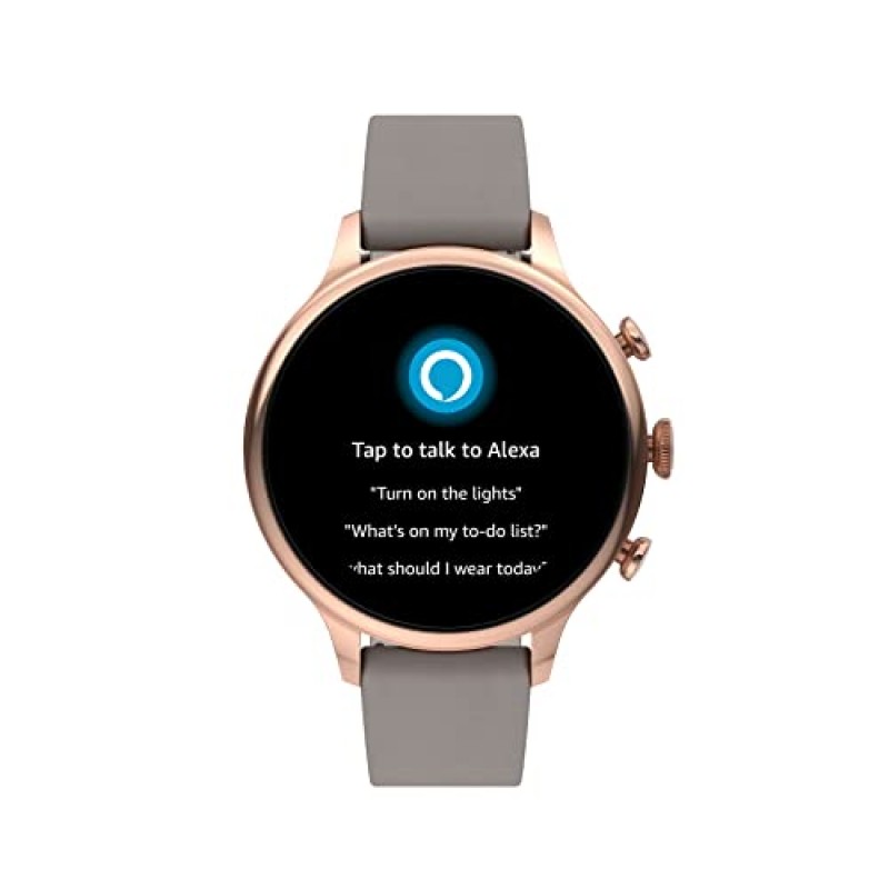 Fossil 남녀공용 6세대 42mm 스테인리스 스틸 및 가죽 터치스크린 스마트 워치, 색상: 로즈 골드, 토프(모델: FTW6079V)