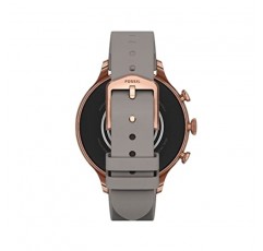 Fossil 남녀공용 6세대 42mm 스테인리스 스틸 및 가죽 터치스크린 스마트 워치, 색상: 로즈 골드, 토프(모델: FTW6079V)