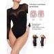 여성용 Popilush Shapewear 바디 수트 Tummy Control 긴 소매 끈 팬티 바디 수트, 여성용 브래지어 가을 의상 2023 내장