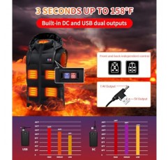 7.4V 30000mah 배터리 팩이 포함된 THOUSTA 가열 조끼 13개의 가열 영역 3s 남성 여성을 위한 빠른 가열 전기 따뜻한 조끼