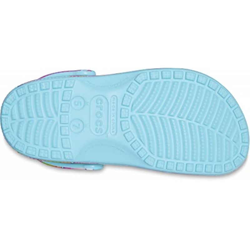 Crocs 남녀공용-성인 클래식 프린트 꽃무늬 클로그, 가든 슈즈