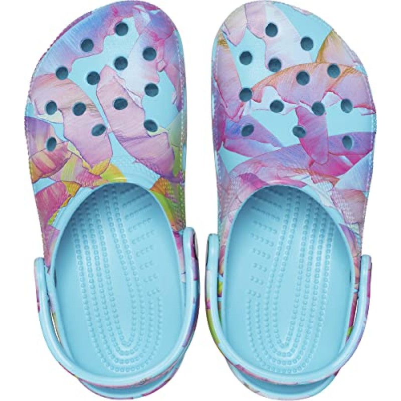 Crocs 남녀공용-성인 클래식 프린트 꽃무늬 클로그, 가든 슈즈