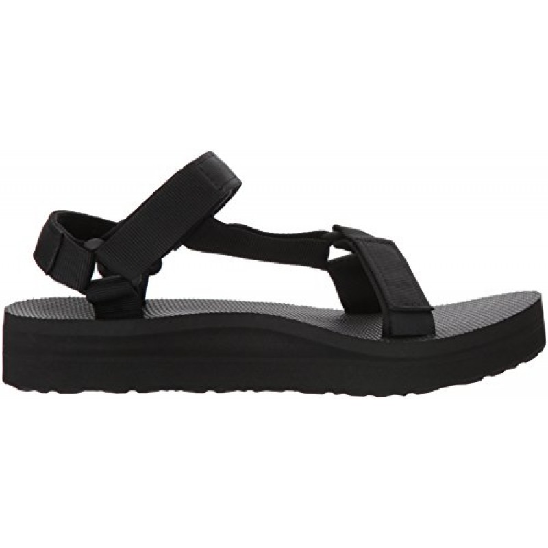 Teva womens Teva 여성 MIDFORM 유니버설 웨지 샌들 블랙 08 미디엄 US, 블랙, 8 US
