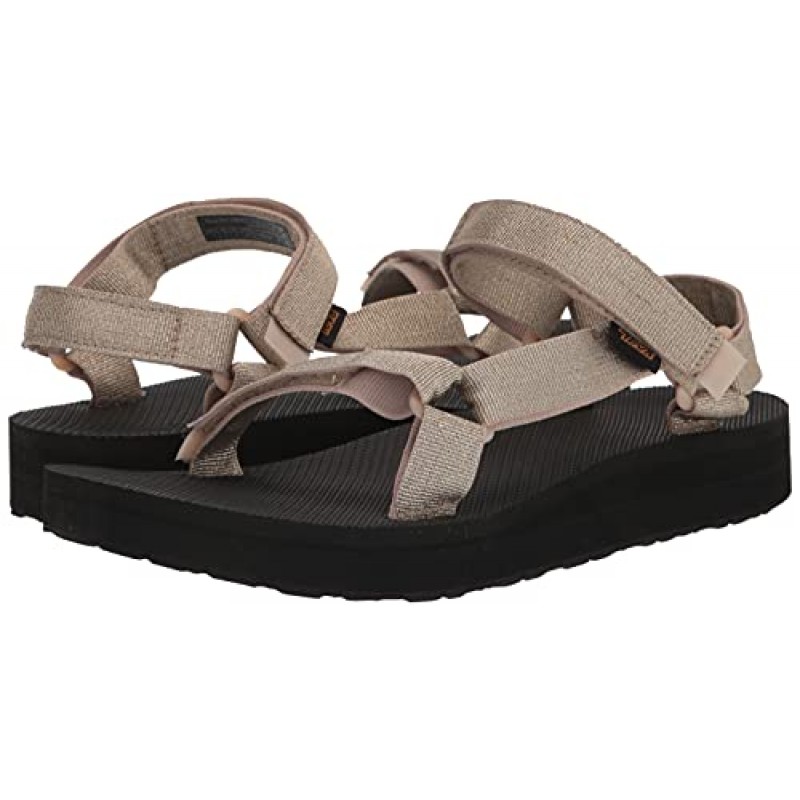 Teva 여성용 W 미드폼 유니버설 샌들, 메탈릭 샴페인, 8