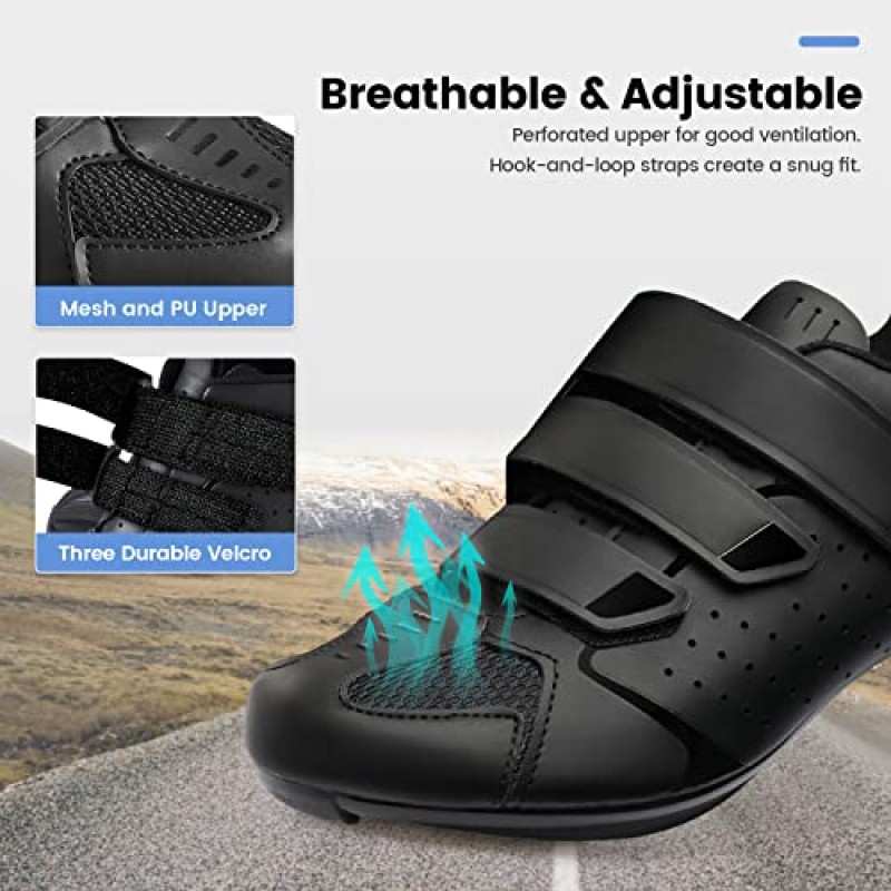 Look Delta Cleat가 포함된 남성용 Peloton 사이클링 신발 - Peloton Shimano SPD 클립과 호환 가능 - 남성 여성용 스핀 실내 로드 레이싱 자전거 신발