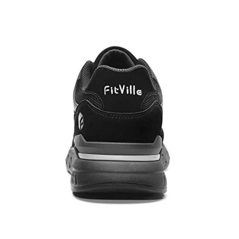 FitVille 여성용 엑스트라 와이드 운동화 편평한 발 발바닥 근막염을 위한 넓은 폭 운동화 발 뒤꿈치 통증 완화 - 리바운드 코어