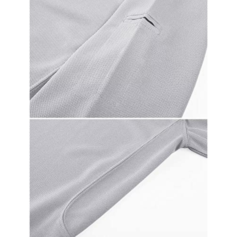 MAGCOMSEN 남성용 폴로 셔츠 3버튼 퀵 드라이 퍼포먼스 긴 소매 전술 셔츠 피케 저지 골프 셔츠