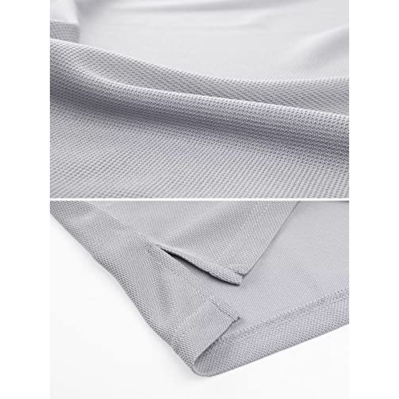 MAGCOMSEN 남성용 폴로 셔츠 3버튼 퀵 드라이 퍼포먼스 긴 소매 전술 셔츠 피케 저지 골프 셔츠